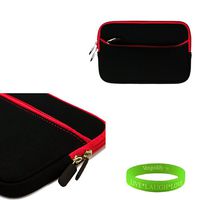 Neo-Cushion Kobo Tablet and Accessory Sleeve inBlack and Red with external zipper+ VG Wristband