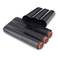 Cigar Case JAYEGT Real Carbon Fiber 3 Holder Cigar Travel Cases Cigar Tube…