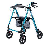 XSWZAQ Lightweight Aluminum Rollator, Adjustable Rolling Walker with Seat for Elderly, Disabled, Limited Mobility Patients, Walking Stabilizer with Four Wheels. (Color : Blue)