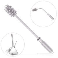 Fecihor Silicone Cleaning Bottle Brush Flexible Durable with Long Handle Kitchen Cleaning brush Tool for Washing Narrow Neck Containers Water Bottle Full Length Including Handle 15”/38cm (Grey)