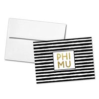 Phi Mu Striped Notecards(6)