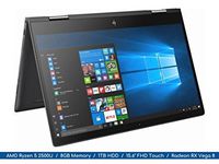 Envy x360 2018 HP Ryzen Micro-edge 2-in-1 Notebook | 15.6" FHD MultiTouch Display | 4-Core AMD Ryzen 5 2500U Up to 3.6Ghz | 8GB DDR4 | 1TB HDD | Webcam | Backlit Keyboard | Radeon Vega