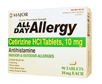 ALL DAY ALLERGY 24HR TAB CETIRIZINE HCL-10 MG White 90 TABLETS UPC 309045852897