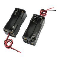 Electronic Accessories 2Pcs Black 2-Layers 4 X 1.5V AAA Battery Box W Wire Leads