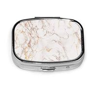 Hohelper Square Pill Case,Rose Gold Marble Custom Square Pill Box Tablet Medicine Pocket Purse Travel Pill Vitamin Organizer Holder Decorative Box