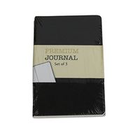 Personal Premium Journals, Pack of 3 Notepads 3.5in x 5.5in - Black Solid Color Lined Stationery Notebooks (Black)