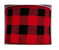 2.5 in x 10 Yards - Red & Black Buffalo Plaid Check Print Decorative Ribbon - DIY, Crafting, Wreath Making, Bows, Decorating, Gift Wrapping