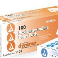 Povidone Iodine Prep Pad, Medium Single Swabsticks/Each