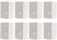 Acoustic Audio 251W Indoor Outdoor 3 Way Speakers 1600 Watt White 4 Pair Pack 251W-4Pr