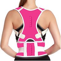 SZKANI 10 Magnets Back Braces for Back Pain - Best Fully Adjustable Posture Corrector for Men & Women - Improves Posture and 2 Steel Bone Provides Lumbar Support (Pink, Large)