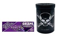 Herb Airtight Container Fresh Kettle with Juicy Jay's Grape 1.25 Flavored Hemp Rolling Papers 1 Count DC Crafts Nation- Jolly Roger