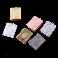 6Pcs Vintage Women Mens Book Shaped Locket Pendant Photo Frame Charm Gifts Prom Bright Stylish Simple Cheap Jewerly Womens Beads Accessory Comfy Wonderful