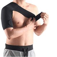 King of Flash Adjustable Neoprene Right Shoulder Support Strap Arthritis, Gym, Sports, Brace, Pain Relief, Injury Prevention [One Size] (Right Shoulder Suppoort)