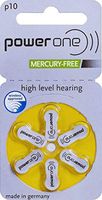 Powerone Battery 10, (60ea/pkg) p10 Zinc Air Hearing Aid Batteries (Yellow) Size 10, 3 Pack (60 Batteries)