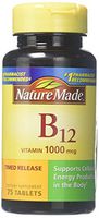 (2 Pack) Nature Made B-12 Timed Release, 1000mcg, 75 Tablets each