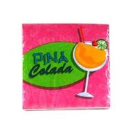 Tiki Lounge Pina Colada Beverage Napkins Luau Summer Party Supply 16 count