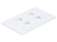Monoprice 4-Hole 1-Gang Keystone Wall Plate - White