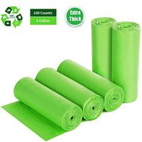 Biodegradable Trash Bags 4-6 Gallon, 100 Counts, Extra Thick 0.71 MIL Small Trash Bag Recycling Garbage Bags For Kitchen Bathroom Yard Office Wastebasket Car