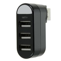 MuchBuy Black 3 Ports USB 2.0 Mini Rotate Splitter Adapter Hub for PC Notebook Laptop