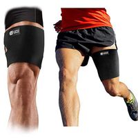 Copper Compression Hamstring and Thigh Sleeve for Men + Women. Guaranteed Highest Copper Upper Leg Brace for Sore Hamstrings, Groin, Legs, Thighs, Quad Support. Fully Adjustable Fit Wrap, Sleeves