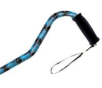 AlexOrthopedic Mobility Support Offset Adjustable Aluminum Cane Foam Grip Handle - Blue Peacock
