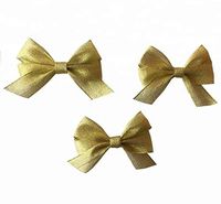 9cm Metallic Gold Ribbon Bows for Baskets, Christmas, Weddings, Parties, Gift Wrapping and Wine Bottles (Set of 5) (Metallic Gold)