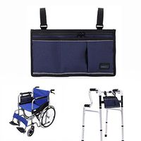 Walker Bag Wheelchair Electric Scooter Bag Travel Carry Bag Pouch Armrest Side Organizer Mesh Storage Cover - Fits Most Bed Rail, Scooters, Walker, Power & Manual Electric Wheelchair (Dark Blue)