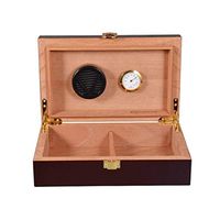 Smoking Set/Large Capacity Cigarette Case with Hygrometer and Humidifier Cigar Cabinet Can Hold 10 Cigars Cigar Cabinet Solid Wood Box Cedar Wood Lining Men's Gift Box Mute