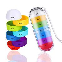 Amriu Moisture Proof Weekly Pill Organizer, BPA Free Travel 7 Day Pill Box Case with Portable Design to Hold Vitamins, Fish Oil, Supplements and Medication