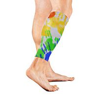 Stretch Sport Calf Sleeve Colorful Handprints On Tablecloth Protective Guard for Men Women - Best Footless Compression Socks for Shin Splints,Running,Basketball Football (1 Pair)