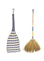 Natural Grass Broom Thai Broom Broomstick Bamboo Stick Handle Witch Broom Handmade Broom Housewarming Gift Traditional Thailand