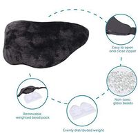 DAHLIA HOME Gravity Weighted Eye Sleep Mask for Stress, Adjustable Blinder Comfortable Night Eye Mask, Travel Sleeping Shift Work Airplane Companion Eyeshade,Premium Glass Beads,5"x8", 1 lb, Gray