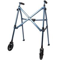 Able Life Space Saver Walker, Lightweight Folding 2 Wheel Travel Walker for Seniors with Fixed Wheels, Cobalt Blue