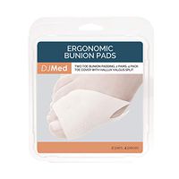DJMed Bunion Pads with Hallux Valgus Split - Protector Cover Two Toe Gel Toe Separator Shield - 2 Pairs, 4 Pads