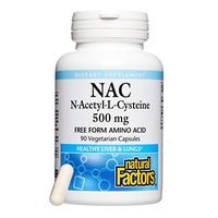 Natural Factors, N-Acetyl-L-Cysteine 500 mg, Antioxidant Support to Defend Against Polluted Environments, 90 Capsules (90 Servings)