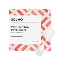 Amazon Brand - Solimo Flexible Thin Pantiliner, Regular Length, 100 Count