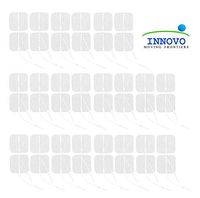 Innovo Medical 44-Pack 2.36"X2.36" Reusable TENS Electrode Pads (FDA 510K Cleared) with Advance Japanese Gel for electrotherapy - Universally Compatible with Most TENS Machine Models Like 7000