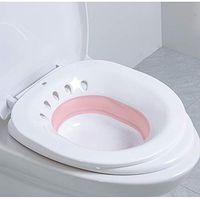 Sitz Baths Over Toilet Foldable Avoid Squatting for Pregnant Women, Hemorrhoids Patients on The Toilet, Fits Most Standard and Elongated Toilets,Pink