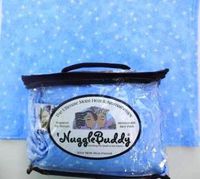 'NUGGLEBUDDY New! Microwavable Moist Heat & Aromatherapy Organic Rice Pack-Cold Pack. Whimsical Light Blue Star Fabric Infused with the Scent of Baby Powder!