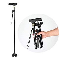 Height Adjustable Folding Cane/Walking Stick, Multi-Functional Foldable Cane Elderly Walking Aluminum Alloy Telescopic Walking Hiking Cane