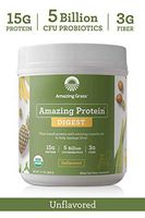 Amazing Grass DIGEST Plant Based with Probiotics + Fiber to Manage Bloat, Vegan Protein Powder, Unflavored, 15 Servings