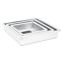 Cake Pan Set of 3, Square 2 Inches (6", 8" 10") by Fat Daddio's