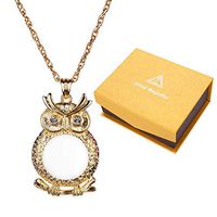 Mini 2.5X Pocket Magnifier Necklace Pendant Hanging Long Sweater Chain Low Vision Magnifier for Reading Menu Label Stamps Magnifying