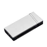SanQiao Dual Arc Plasma Lighter USB Rechargeable Windproof Flameless Butane Free Electric Electronic Plasma Pulse X Beam Lighter for Cigar,Cigarette,Candle,Pipe and Camping (Silver)