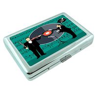 Music Maestro Em1 Hip Silver Cigarette Case Id Holder Metal Wallet 4" X 2.75" RFID Protection
