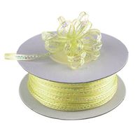 Ben Collection 1/8" X 50 Yards Iridescent Pull String Bows Ribbon (Baby Maize)