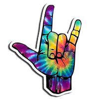 Tie Dye Rock On Sticker Rock Music Stickers Waterbottle Sticker Tumblr Stickers Laptop Stickers Vinyl Stickers