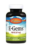 Carlson - E-Gems, 100 IU, Heart Health & Optimal Wellness, Antioxidant, 250 soft gels