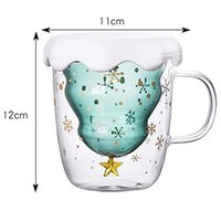 Fukjem Fashion Creative Transparent Green Christmas Tree Glass Cup Cups