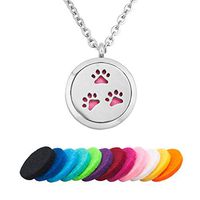 Moonlight Collection Dog Paw Print Perfume Pendant Chain Essential Oil Diffuser Necklace Cat Pet Aromatherapy Locket